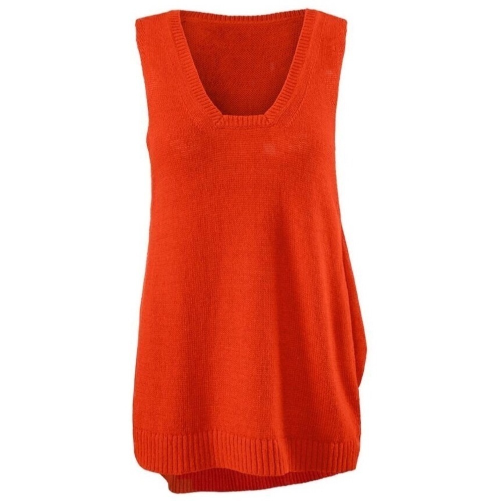 Cabi #5012 Siren Knit Angular Sweater Vest Cut Out Top M